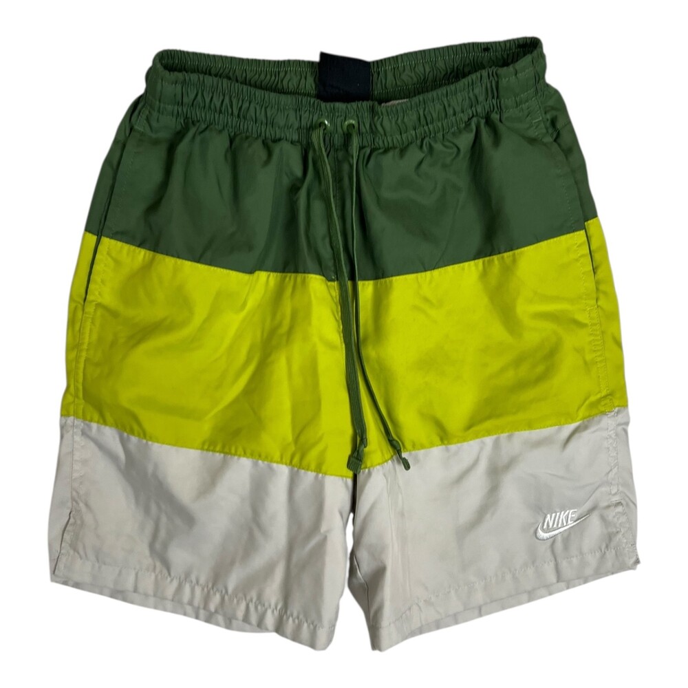 Vintage Nike City Edition Swim Trunk Shorts Size Small Green Color Block